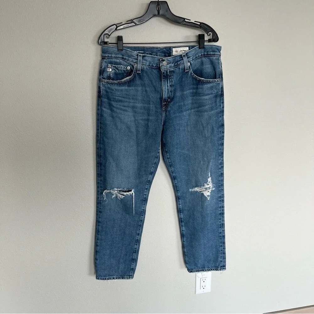 AG Ex-Boyfriend Slouchy Slim Boyfriend Ripped Jeans 17 Years Long Beach Women 30 - Picture 3 of 11